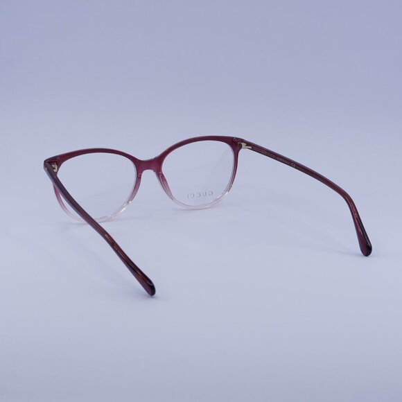 Gucci GG0550O 007 Eyeglasses Burgundy Gradient 53mm Cat Eye Frame - Picture 7 of 12